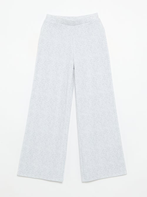 Lot de 2 pantalons en maille côtelée plate - Kiabi
