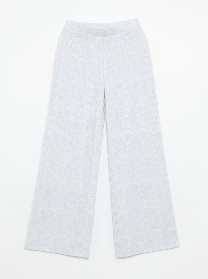Lot de 2 pantalons en maille côtelée plate Noir - Kiabi