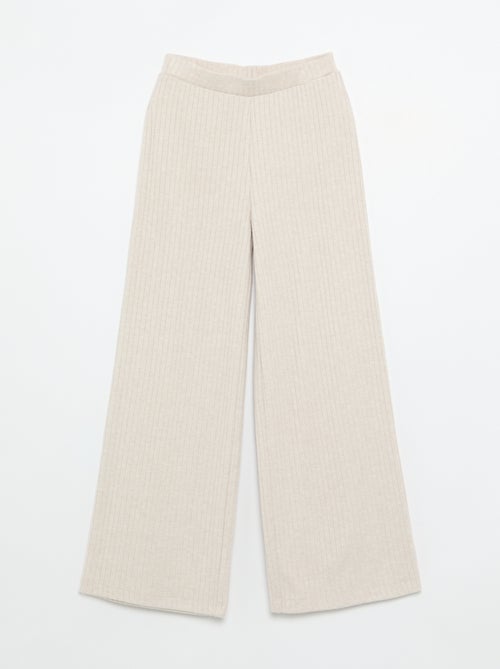 Lot de 2 pantalons en maille côtelée plate - Kiabi