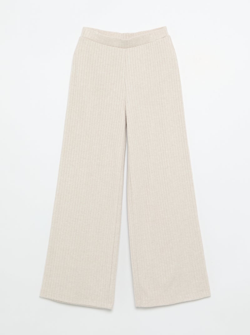 Lot de 2 pantalons en maille côtelée plate Rose - Kiabi