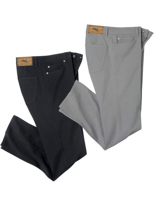 Lot de 2 Pantalons en Twill Stretch  - ATLAS FOR MEN - Kiabi