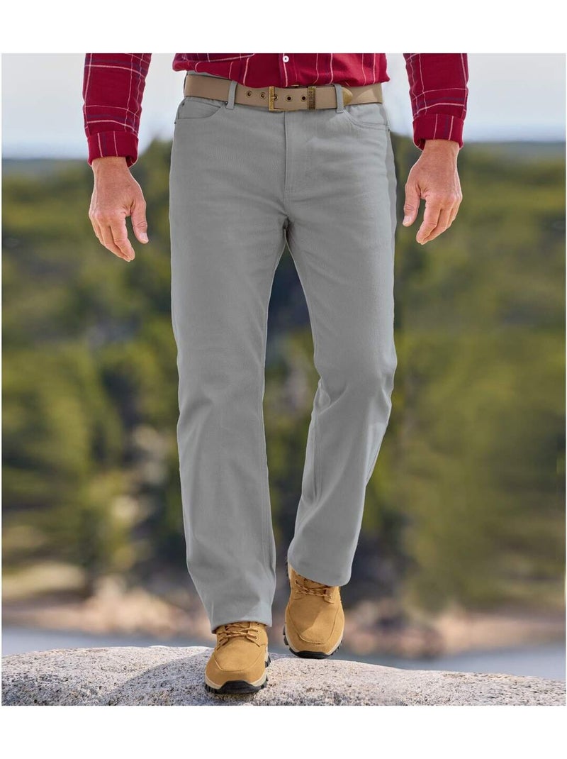 Lot de 2 Pantalons en Twill Stretch  - ATLAS FOR MEN Gris Noir - Kiabi