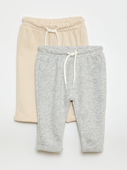 Lot de 2 pantalons jogging en french terry - Kiabi