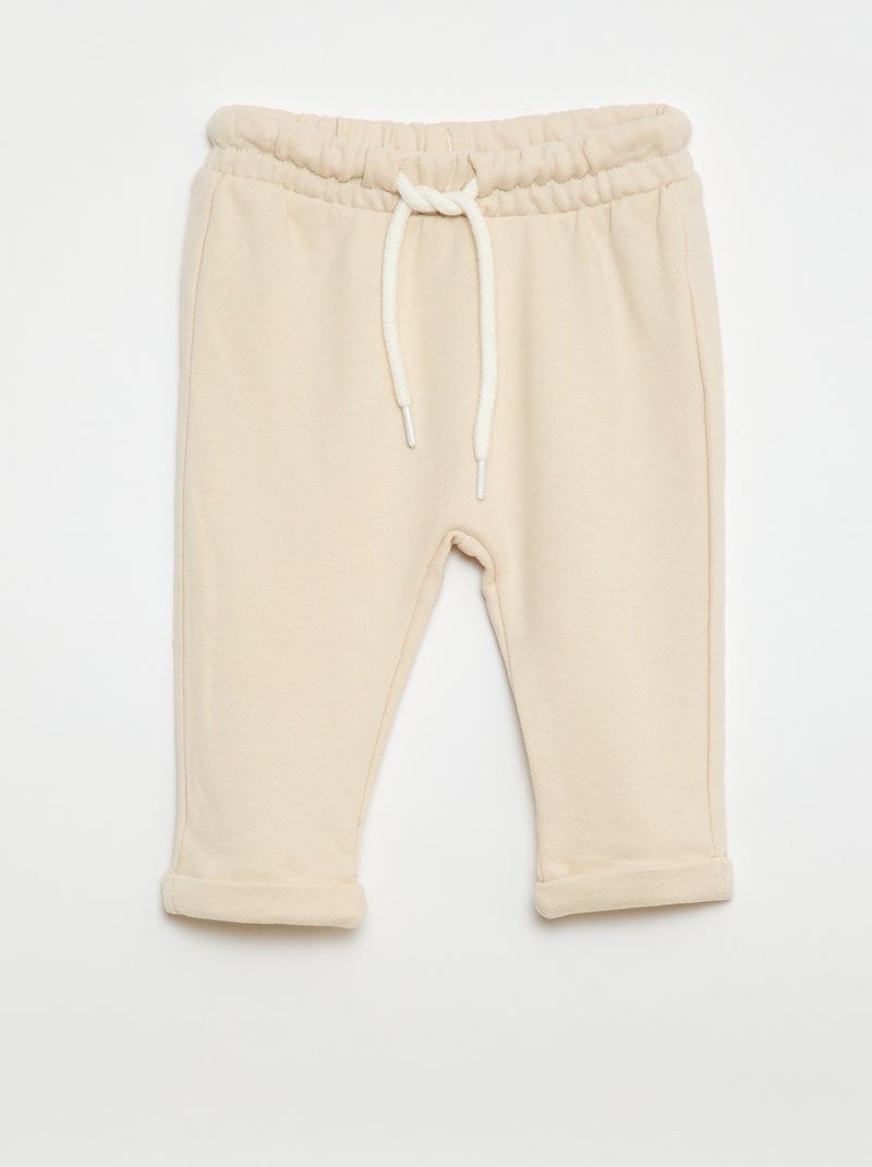 Lot de 2 pantalons jogging en french terry Blanc/gris - Kiabi