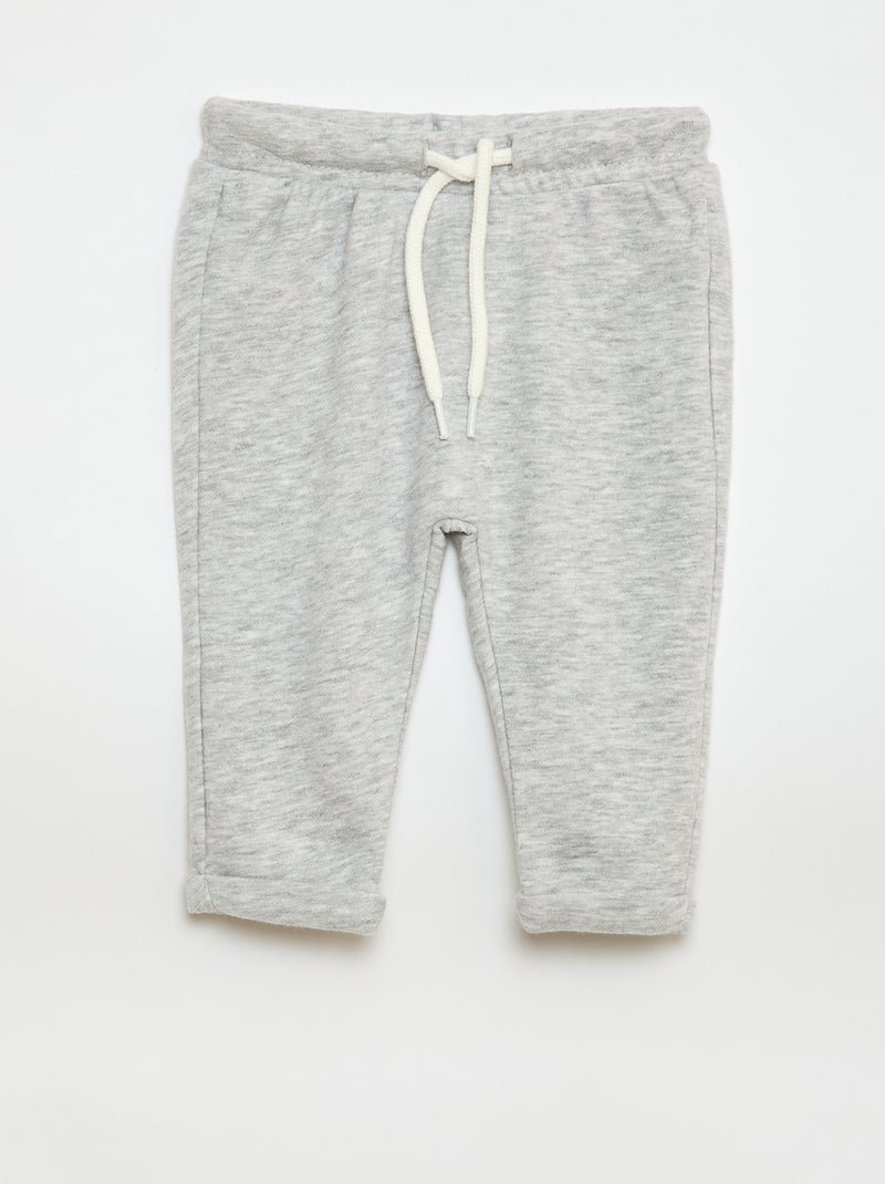 Lot de 2 pantalons jogging en french terry Blanc/gris - Kiabi
