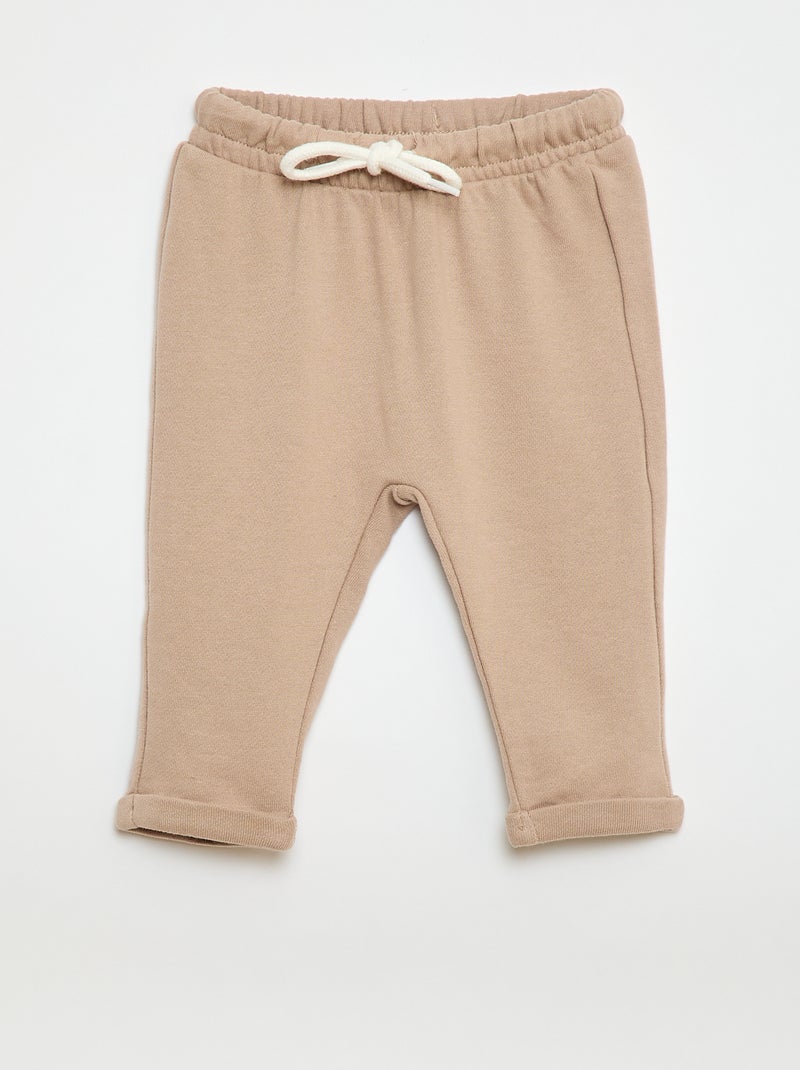 Lot de 2 pantalons jogging en french terry Violet/beige - Kiabi