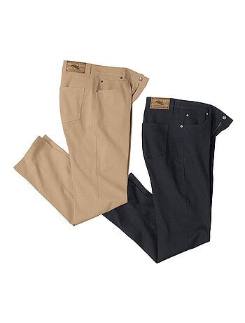 Lot de 2 Pantalons STRETCH CONFORT Coupe Regular - ATLAS FOR MEN