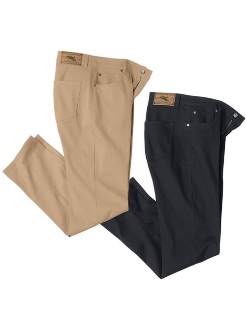 Lot de 2 Pantalons STRETCH CONFORT Coupe Regular  - ATLAS FOR MEN - Kiabi