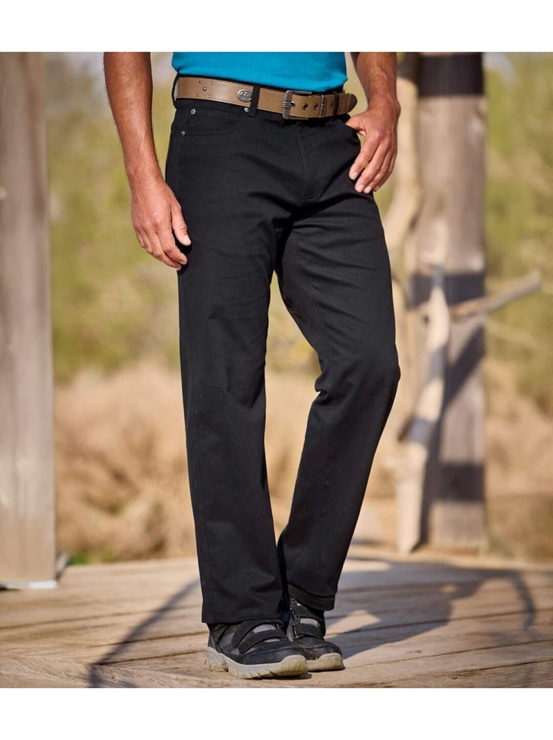 Lot de 2 Pantalons STRETCH CONFORT Coupe Regular  - ATLAS FOR MEN Beige/Noir - Kiabi