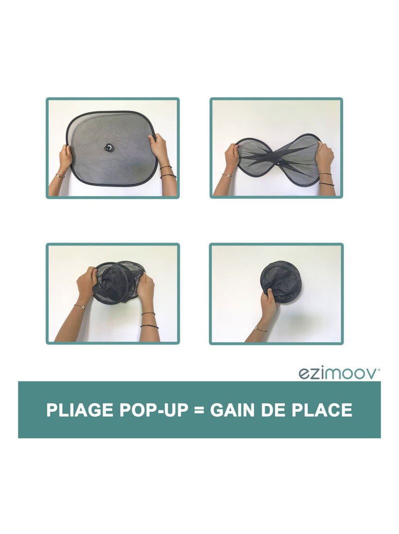 Lot de 2 pare-soleil à ventouse Ezi Sun Stoppers Noir - Kiabi