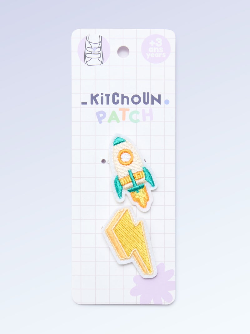 Lot de 2 patchs à enfiler pour personnaliser tes baskets 'Kitchoun' Bleu - Kiabi