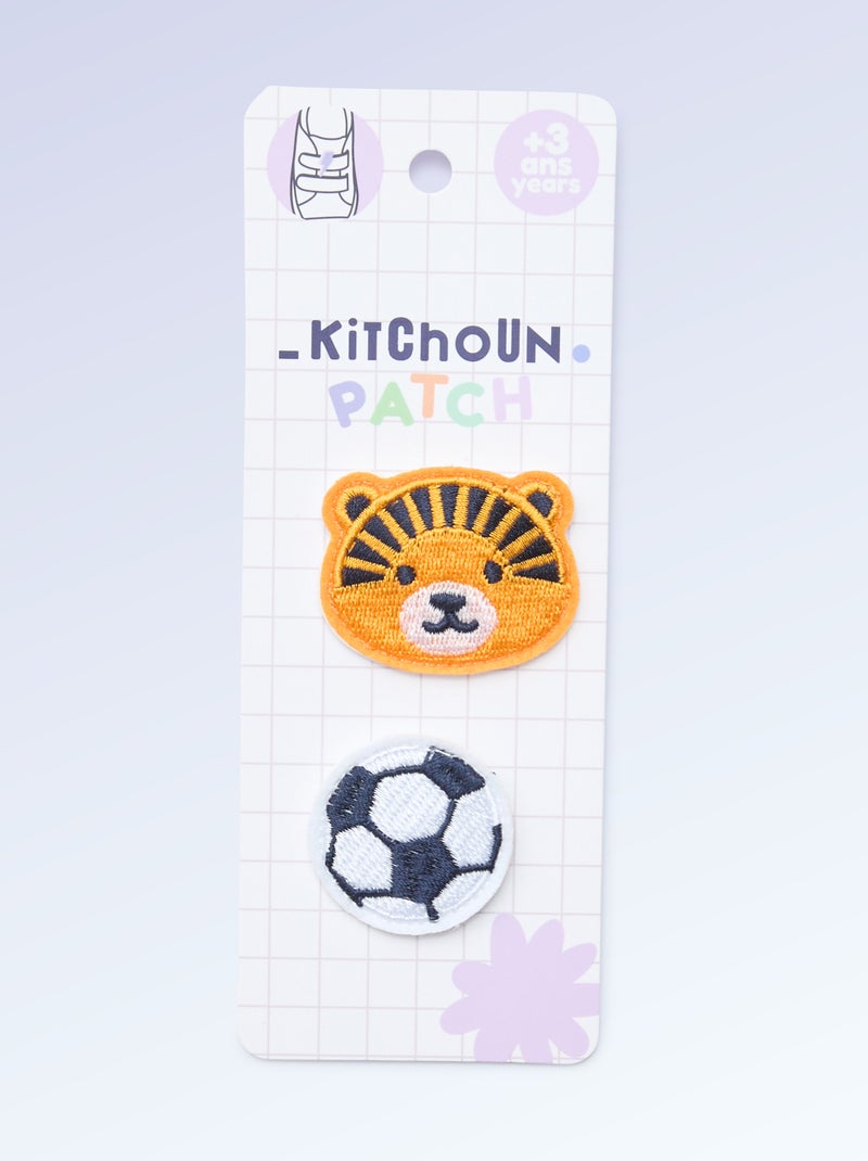 Lot de 2 patchs à enfiler pour personnaliser tes baskets 'Kitchoun' Jaune - Kiabi