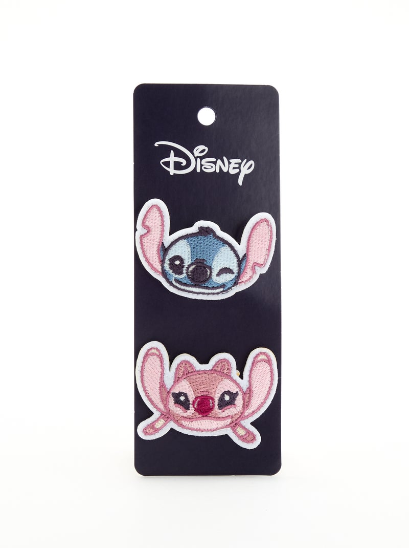 Lot de 2 patchs 'Disney' à enfiler sur scratchs Bleu - Kiabi
