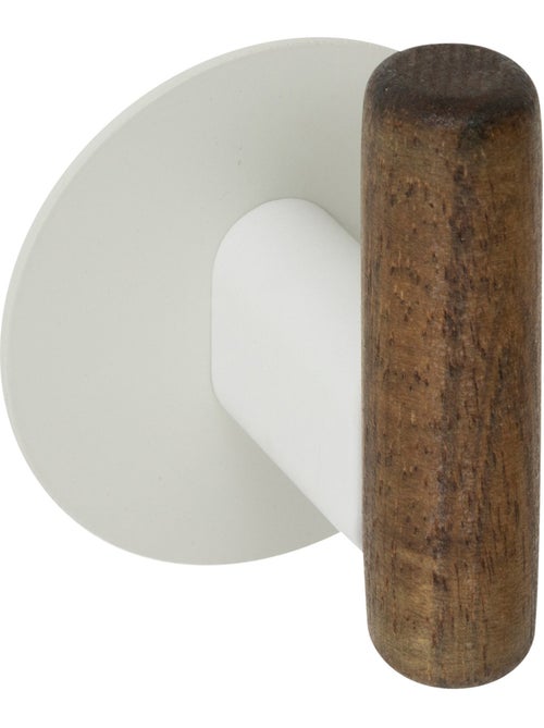 Lot de 2 patères adhésives en acier et bois CASSIE - Kiabi Lot de 2 patères adhésives en acier et bois CASSIE - Kiabi