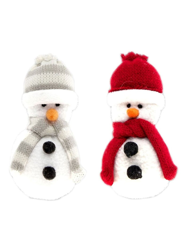 Lot de 2 petites peluches décoration de sapin Blanc - Kiabi