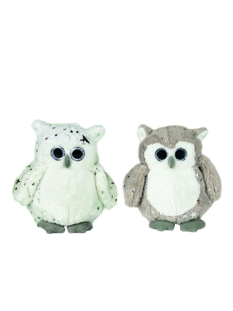 Lot de 2 petites peluches hiboux décoration de sapin Gris - Kiabi