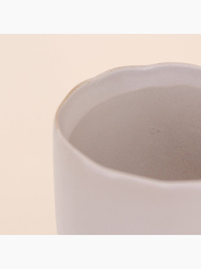 Lot de 2 photophores en céramique beige 11x8cm Beige - Kiabi