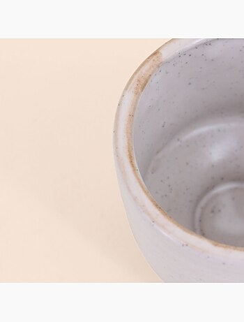 Lot de 2 photophores en céramique beige 8,5x7,7cm