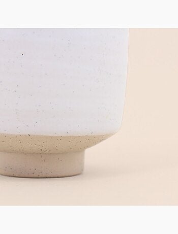 Lot de 2 photophores en céramique beige 8,5x7,7cm