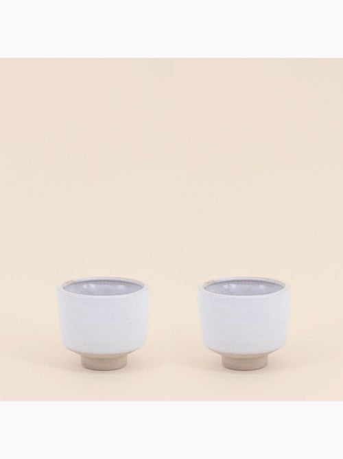 Lot de 2 photophores en céramique beige 8,5x7,7cm - Kiabi