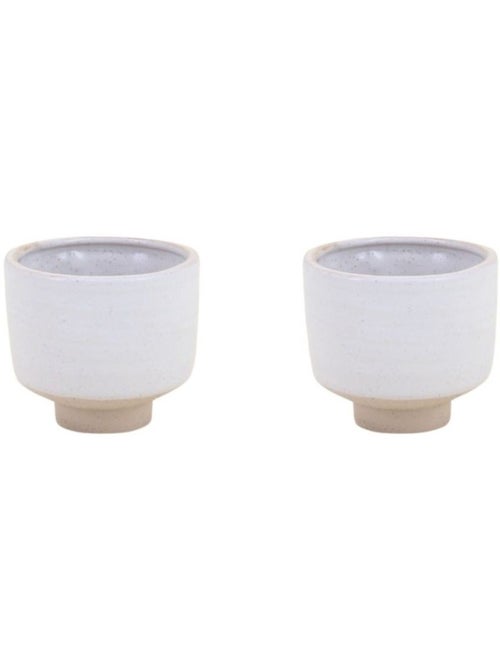 Lot de 2 photophores en céramique beige 8,5x7,7cm - Kiabi