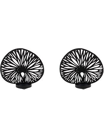 Lot de 2 photophores en métal noir 14cm