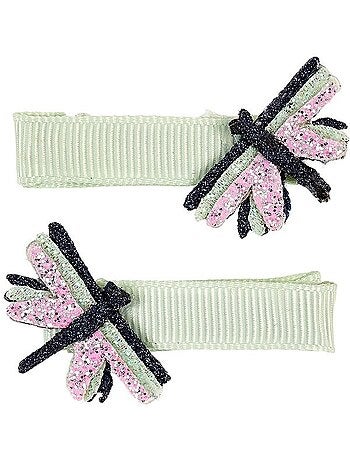 Lot de 2 pince a cheveux yoia verte