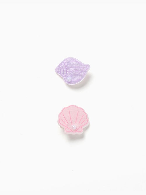 Lot de 2 pinces à cheveux avec coquillages et perles - Kiabi