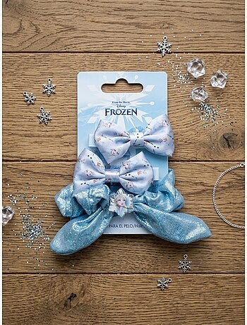 Lot de 2 pinces à cheveux avec élastique Frozen Disney