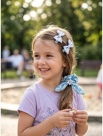 Lot de 2 pinces à cheveux avec élastique Frozen Disney