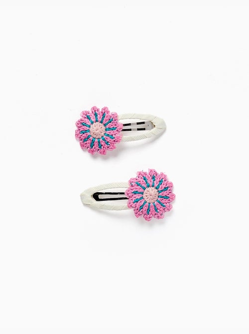 Lot de 2 pinces à cheveux avec fleurs au crochet - Kiabi