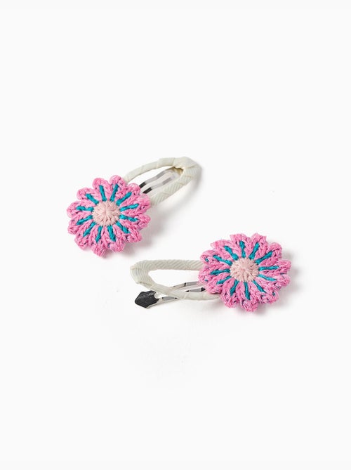 Lot de 2 pinces à cheveux avec fleurs au crochet - Kiabi