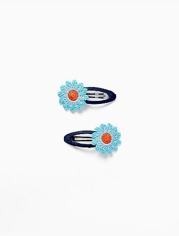 Lot de 2 pinces à cheveux avec fleurs au crochet