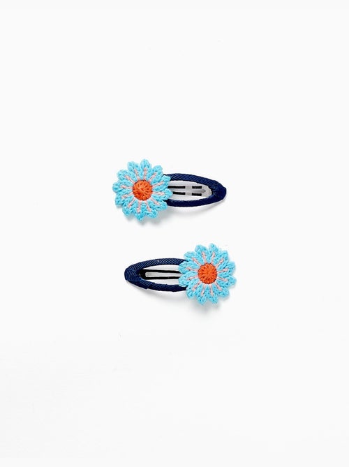 Lot de 2 pinces à cheveux avec fleurs au crochet - Kiabi