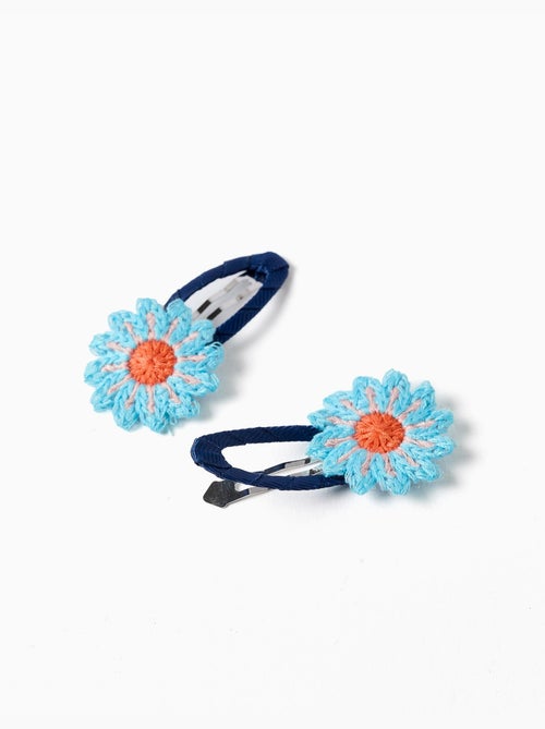 Lot de 2 pinces à cheveux avec fleurs au crochet - Kiabi