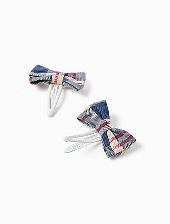 Lot de 2 pinces à cheveux avec nœud à carreaux B&S