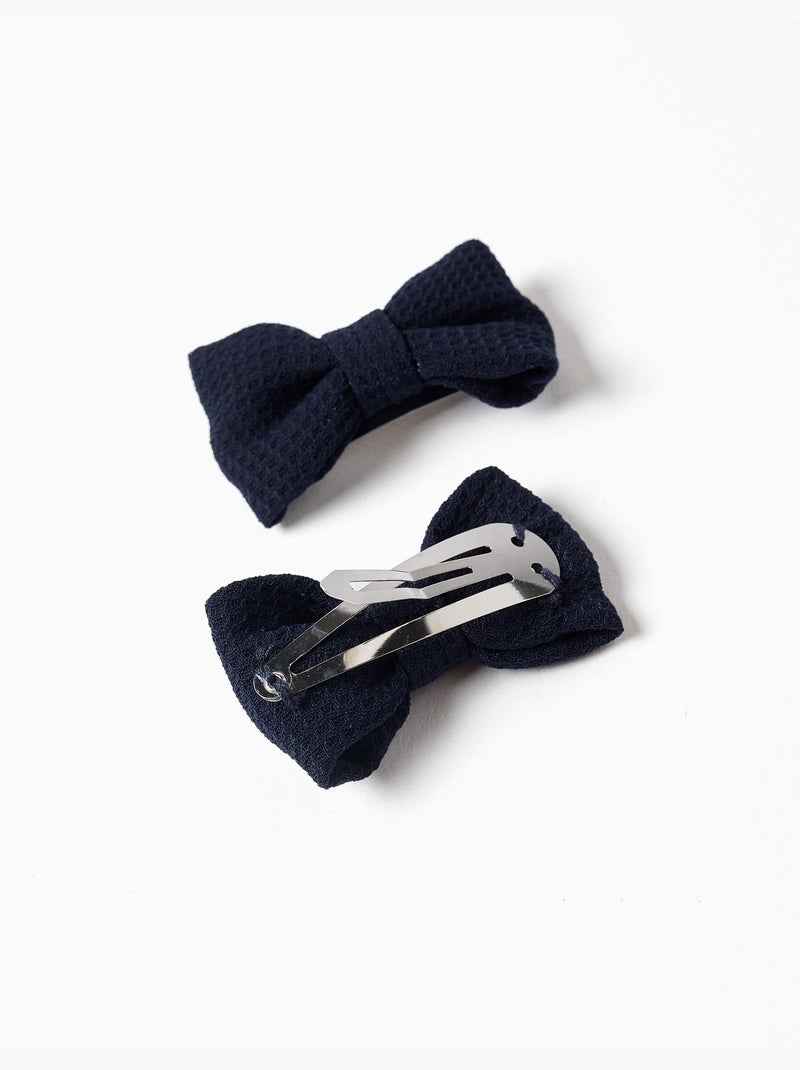 Lot de 2 pinces à cheveux avec nœud Bleu marine - Kiabi