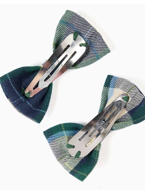Lot de 2 pinces à cheveux avec nœuds à carreaux b&s - Kiabi Lot de 2 pinces à cheveux avec nœuds à carreaux b&s - Kiabi