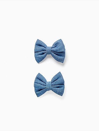 Lot de 2 pinces à cheveux avec nœuds en jean