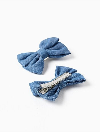 Lot de 2 pinces à cheveux avec nœuds en jean