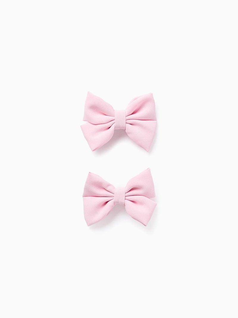 Lot de 2 Pinces à Cheveux avec Nœuds en Tissu Rose clair - Kiabi