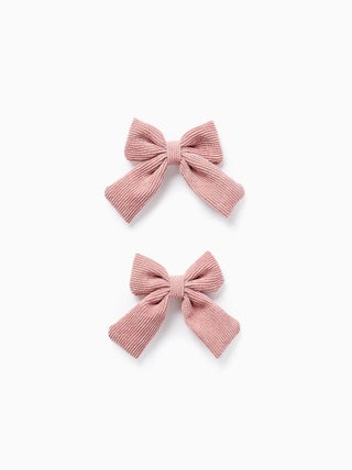 Lot de 2 Pinces à Cheveux avec Nœuds en Velours Côtelé
