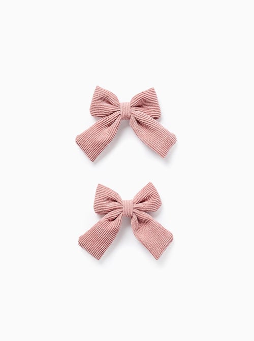 Lot de 2 Pinces à Cheveux avec Nœuds en Velours Côtelé - Kiabi