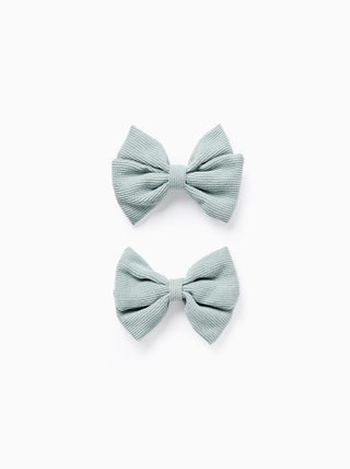 Lot de 2 Pinces à Cheveux avec Nœuds en Velours Côtelé