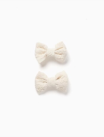 Lot de 2 pinces à cheveux avec nœuds et broderie