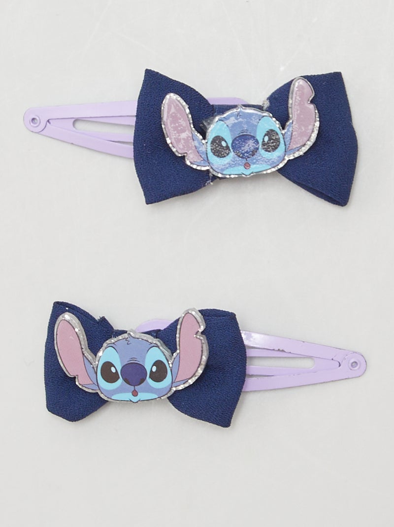 Lot de 2 pinces à cheveux 'Stitch' bleu - Kiabi