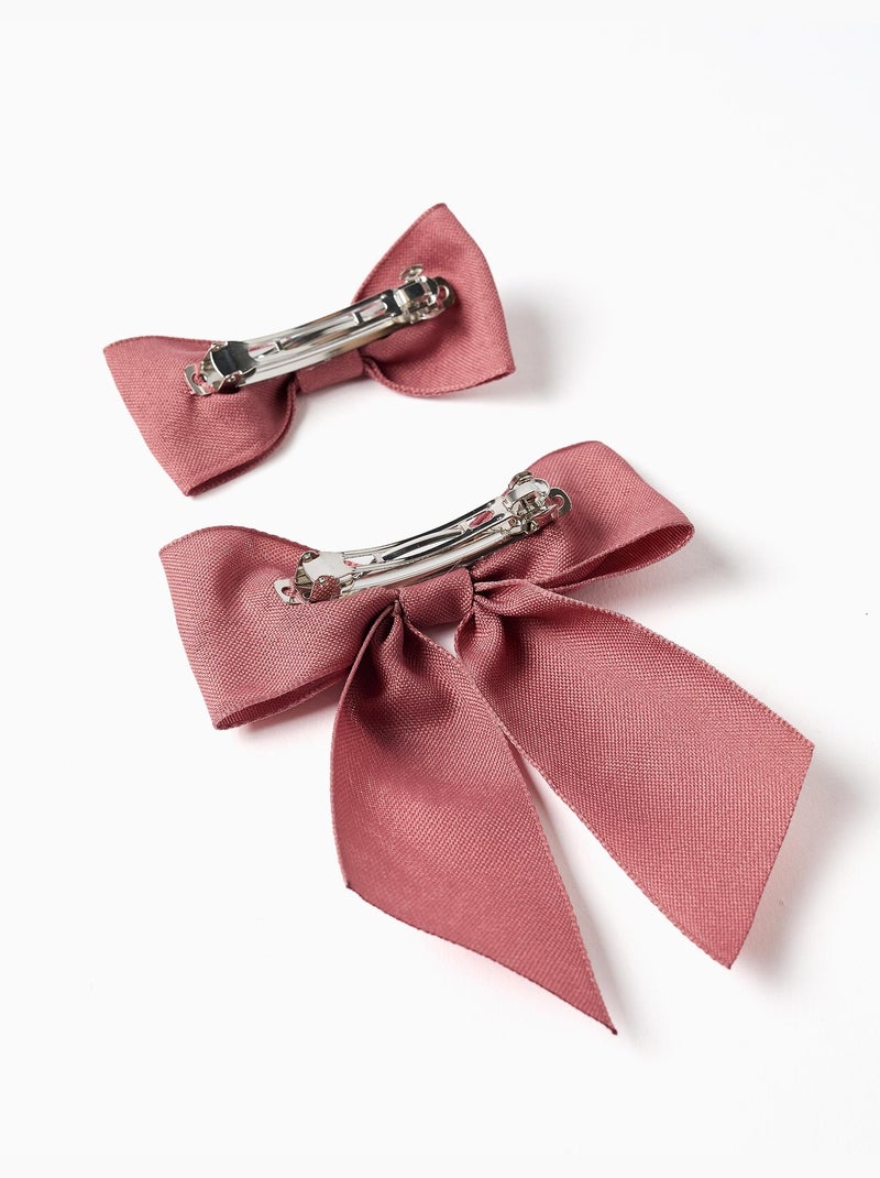 Lot de 2 pinces avec nœuds en coton Rose - Kiabi