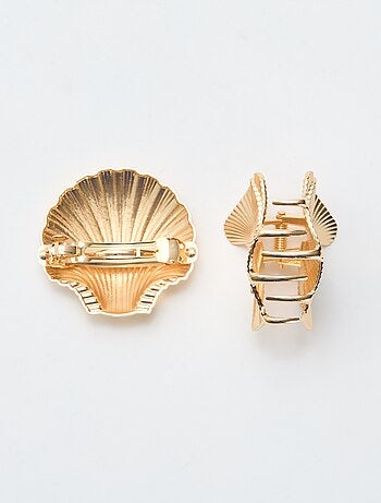 Lot de 2 pinces bijoux dorés