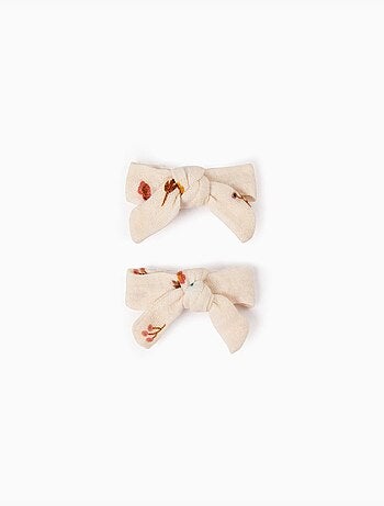 Lot de 2 pinces clic-clac à cheveux avec nœuds floraux