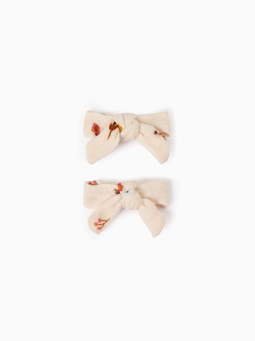 Lot de 2 pinces clic-clac à cheveux avec nœuds floraux - Kiabi Lot de 2 pinces clic-clac à cheveux avec nœuds floraux - Kiabi